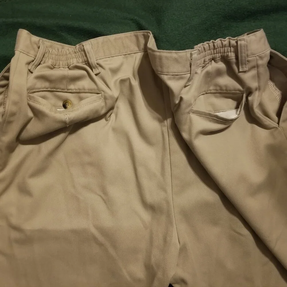 Legendary Gold 44 x 30 tan khaki pants with expanding waist band